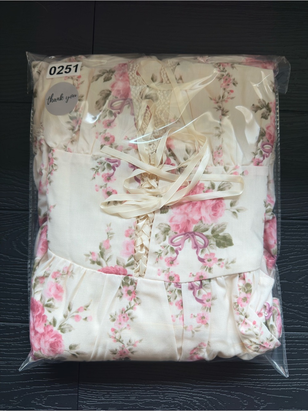 CIDER Floral Lace Trim Tiered Maxi Dress Cream Pink Rose Cottagecore Size L - Picture 11 of 11